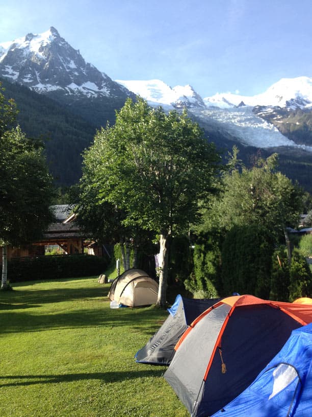 Mont Blanc view from the camp site