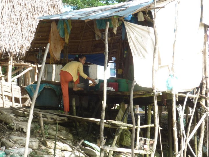 Washing in traditional stilt home